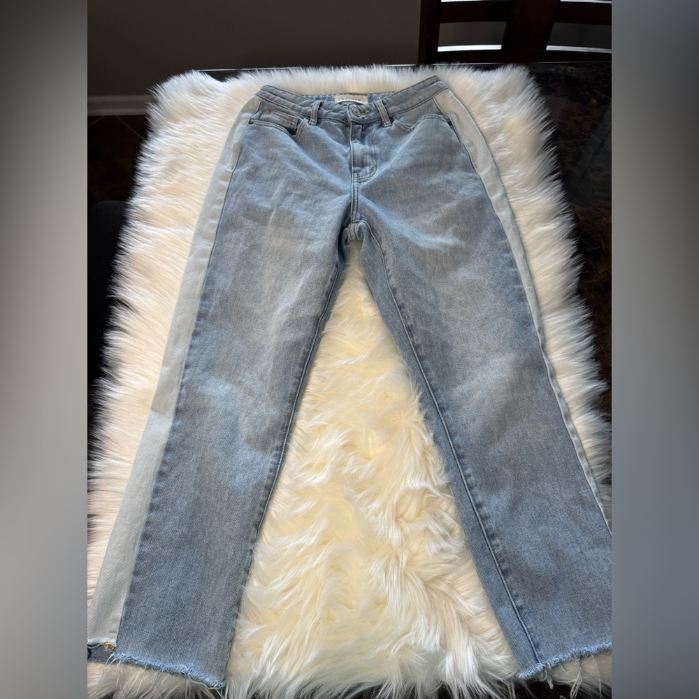 PacSun Two-Tone Light Blue Straight Leg Jeans